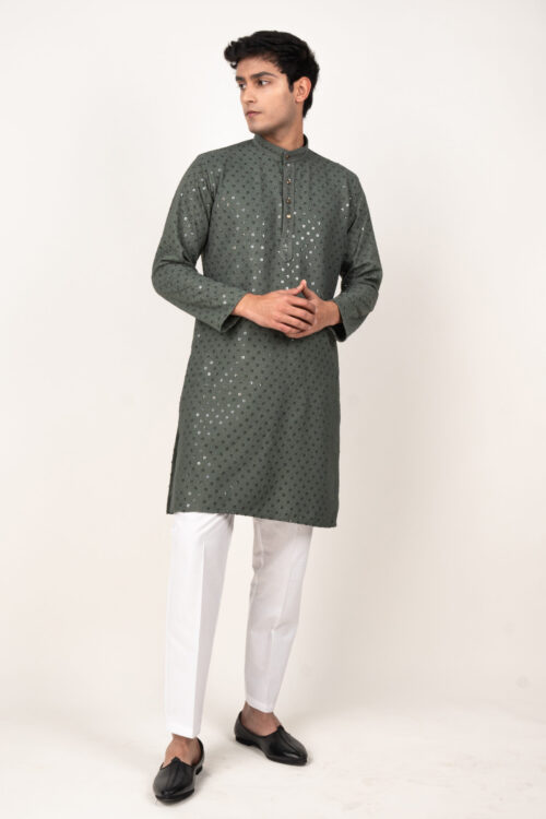 Shimmer Embroidery Kurta Pajama Set