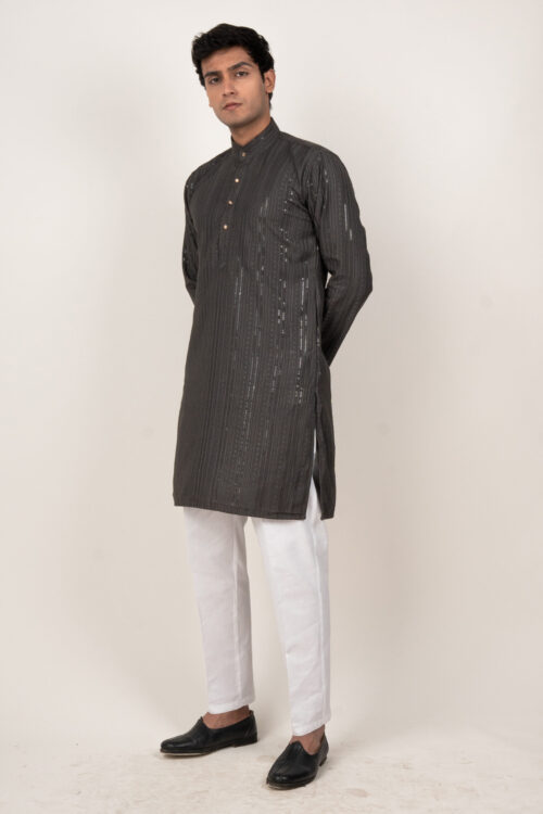 Linear Shimmer Embroidered Kurta Pajama Set